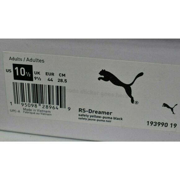 Puma Men Size 10.5 RS Dreamer Safety Yellow Puma Black Basketball Shoes Sneakers main image 6